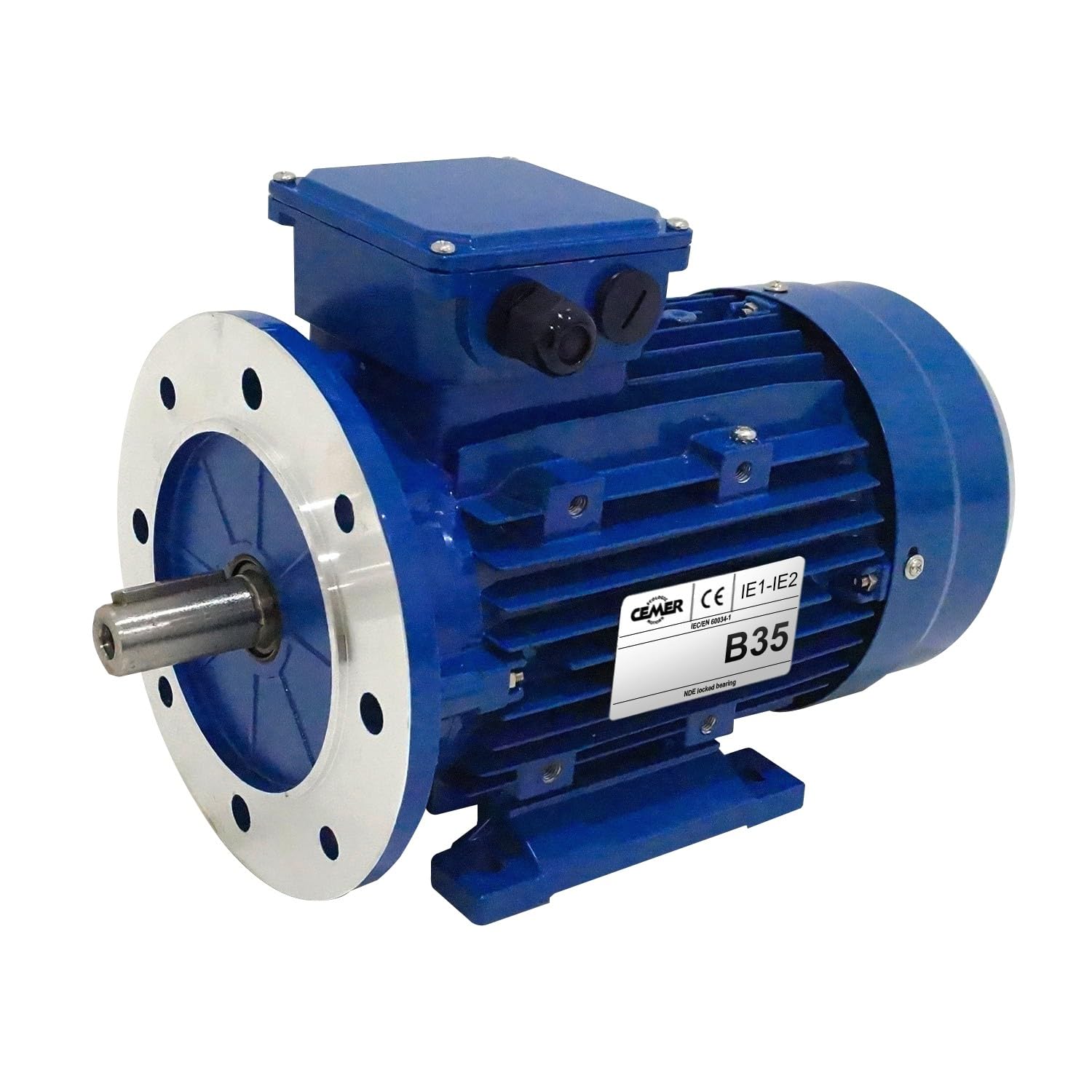Motor eléctrico Trifásico 230/400 V 1 Cv Cemer Ms 0,75 Kw 3000 RPM Asíncrono Brida B35 Protection Ip 55
