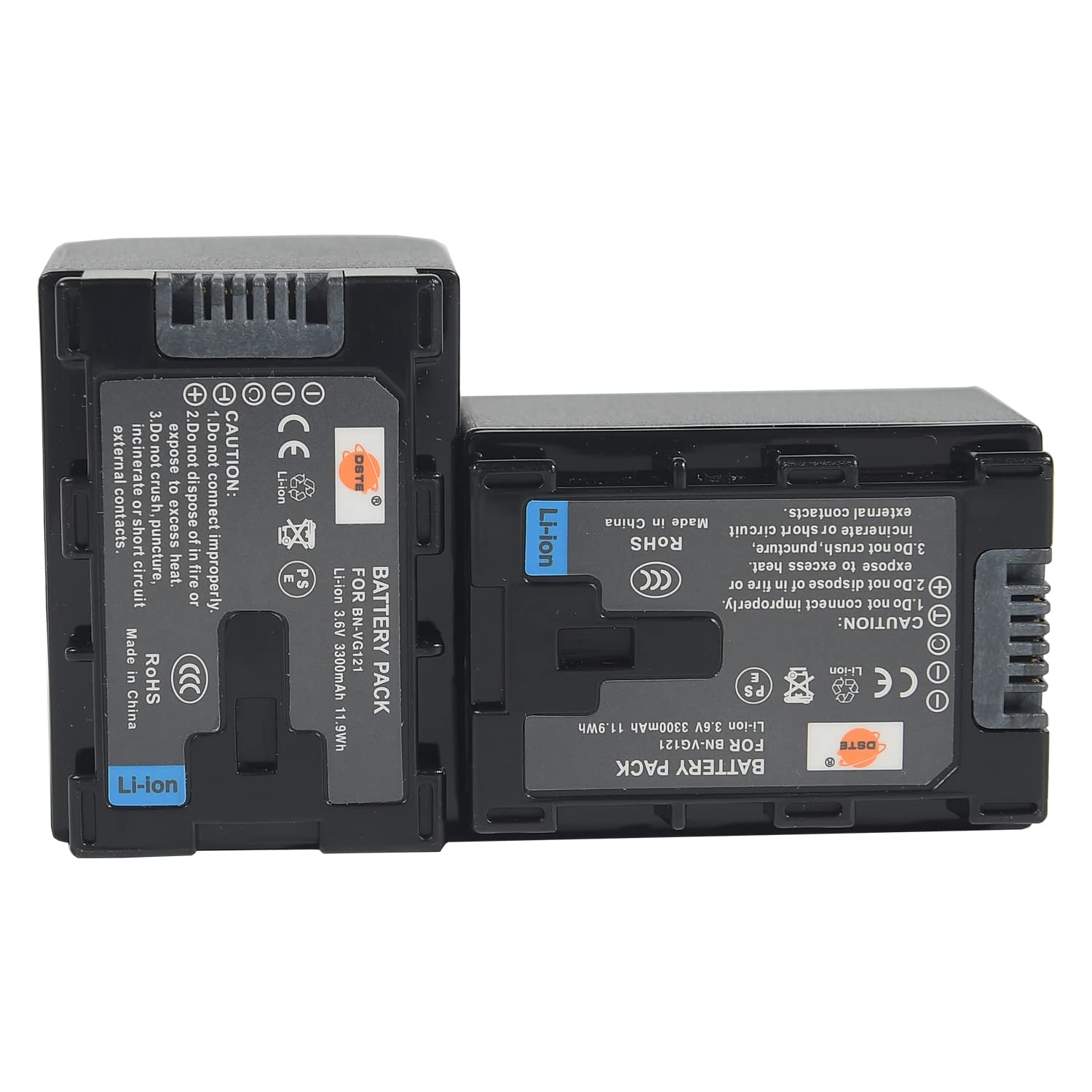 DSTE® 2X BN-VG121 de Remplacement Li-ION Batterie pour JVC BN-VG107, BN-VG107U, BN-VG107US, BN-VG114, BN-VG114U, BN-VG114US, BN-VG121, BN-VG121U, BN-VG121US