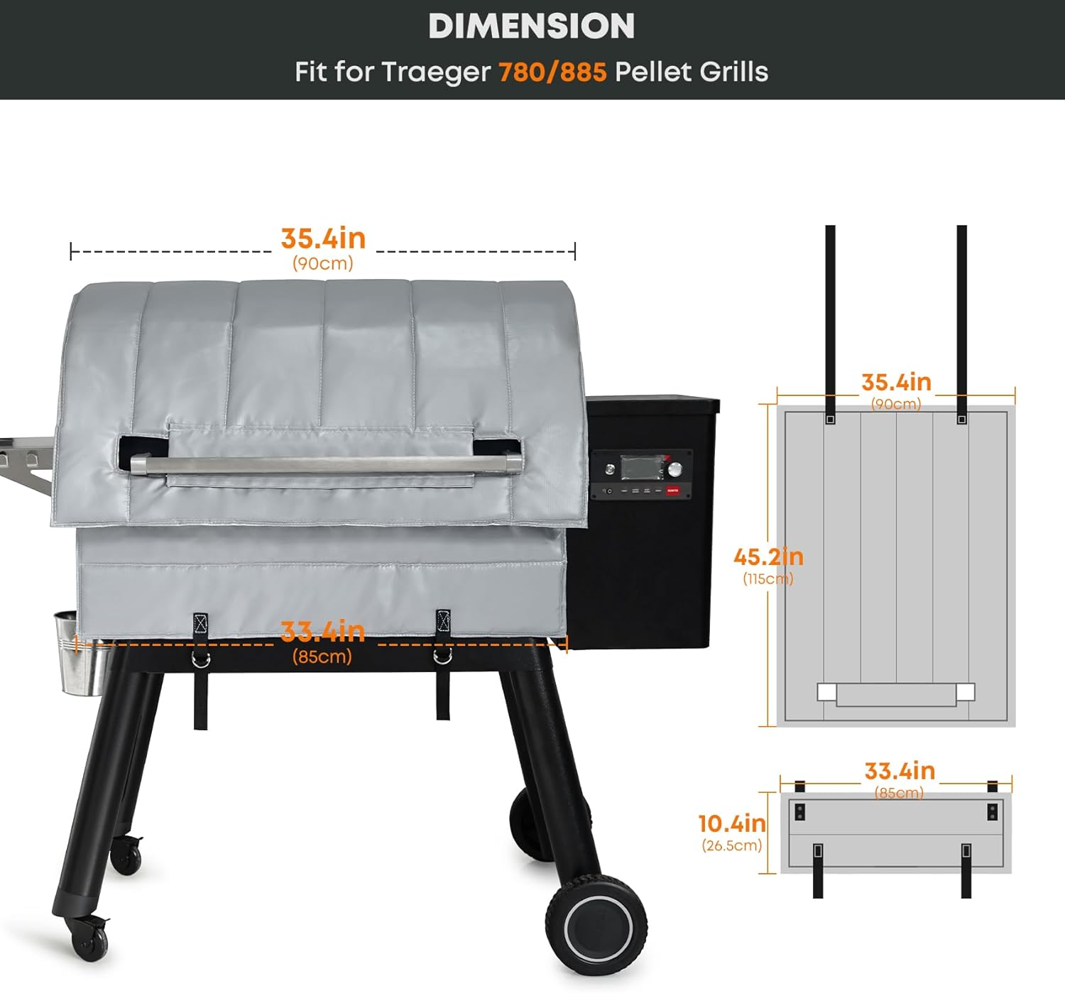 Stanbroil Heavy Duty Insulation Blanket for Traeger Pro Series 780, Ironwood 885 Wood Pellet Grill and Smoker