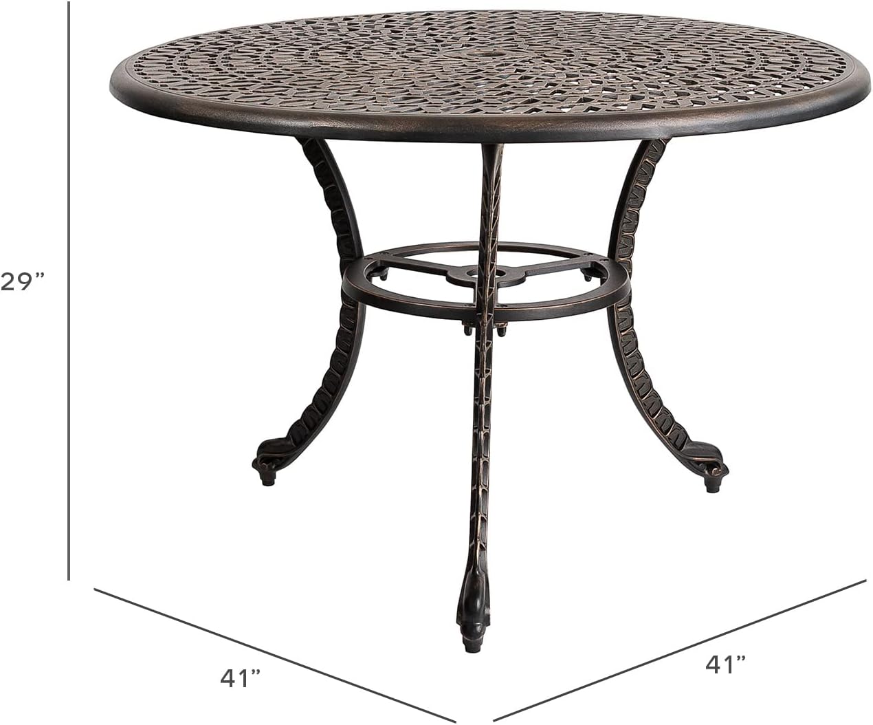 Kinger Home 5-Piece Cast Aluminum Patio Set, Metal Patio Dining Set, Patio Furniture Sets, Outdoor Furniture, Outdoor Table and Chairs with Cushions : Patio, Lawn & Garden