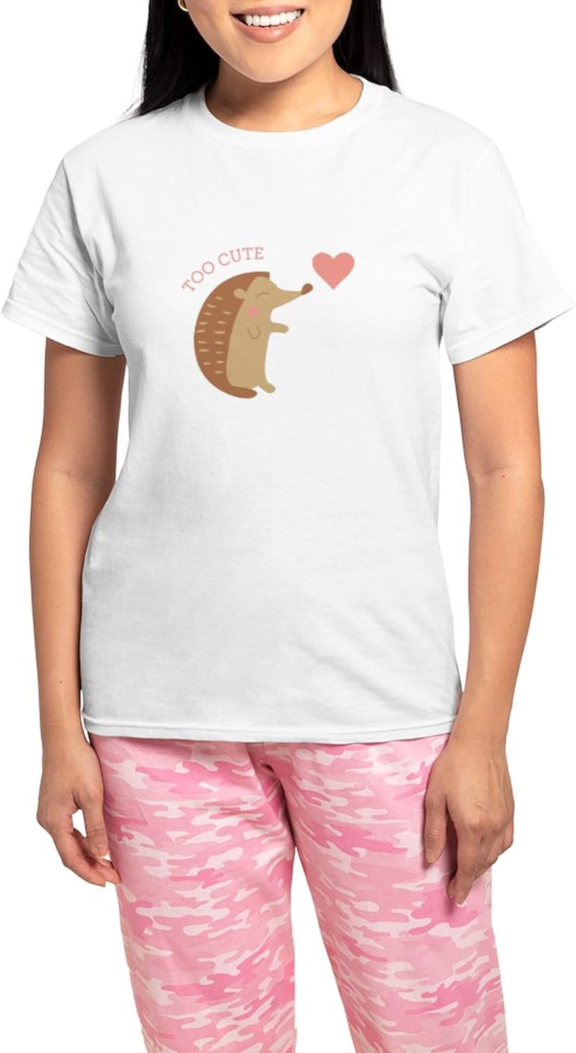 CafePress Too Cute Pajamas Women's Novelty Cotton Pajama Set, Comfortable PJ Sleepwear