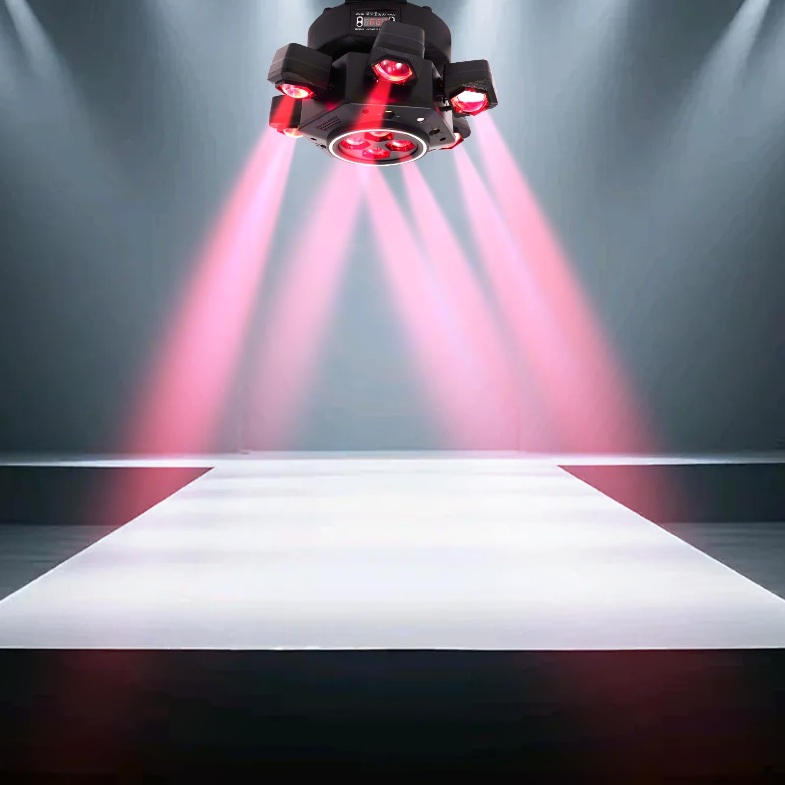 Moving Head Bühnenlicht 120W DJ-Laserlicht 6 Arme Party-Lichter RGBW 4-in-1 LED Moving Head Licht DMX512 mit Fernbedienung für DJ Disco Club Hochzeit