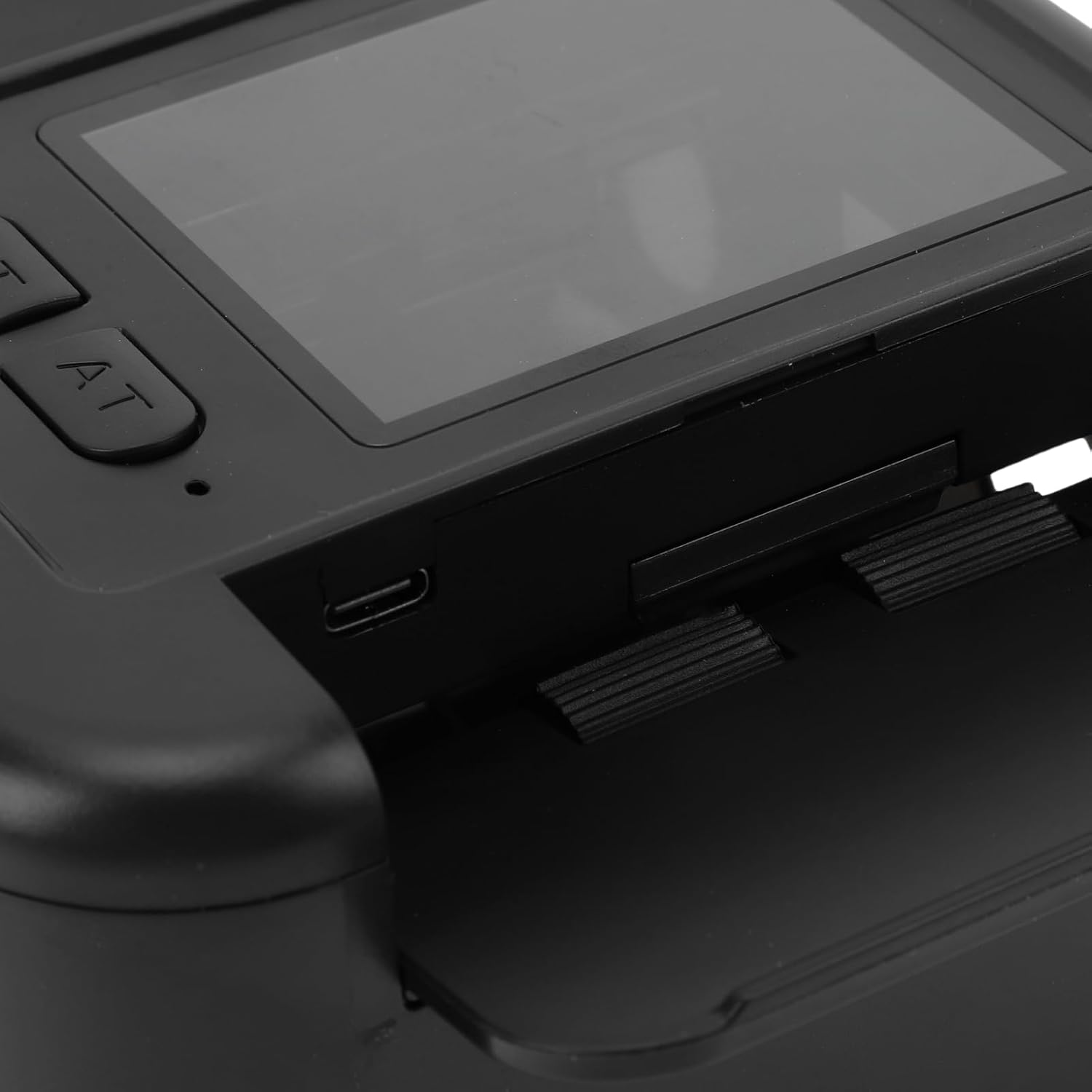Close-up of Zopsc card shuffler control panel and charging port