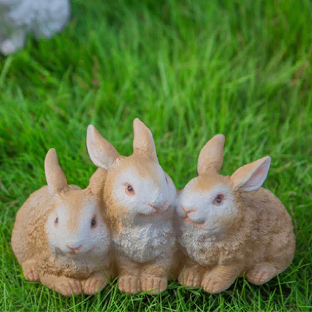 Statues et figurines de lapin blanc en résine artisanale pour extérieur