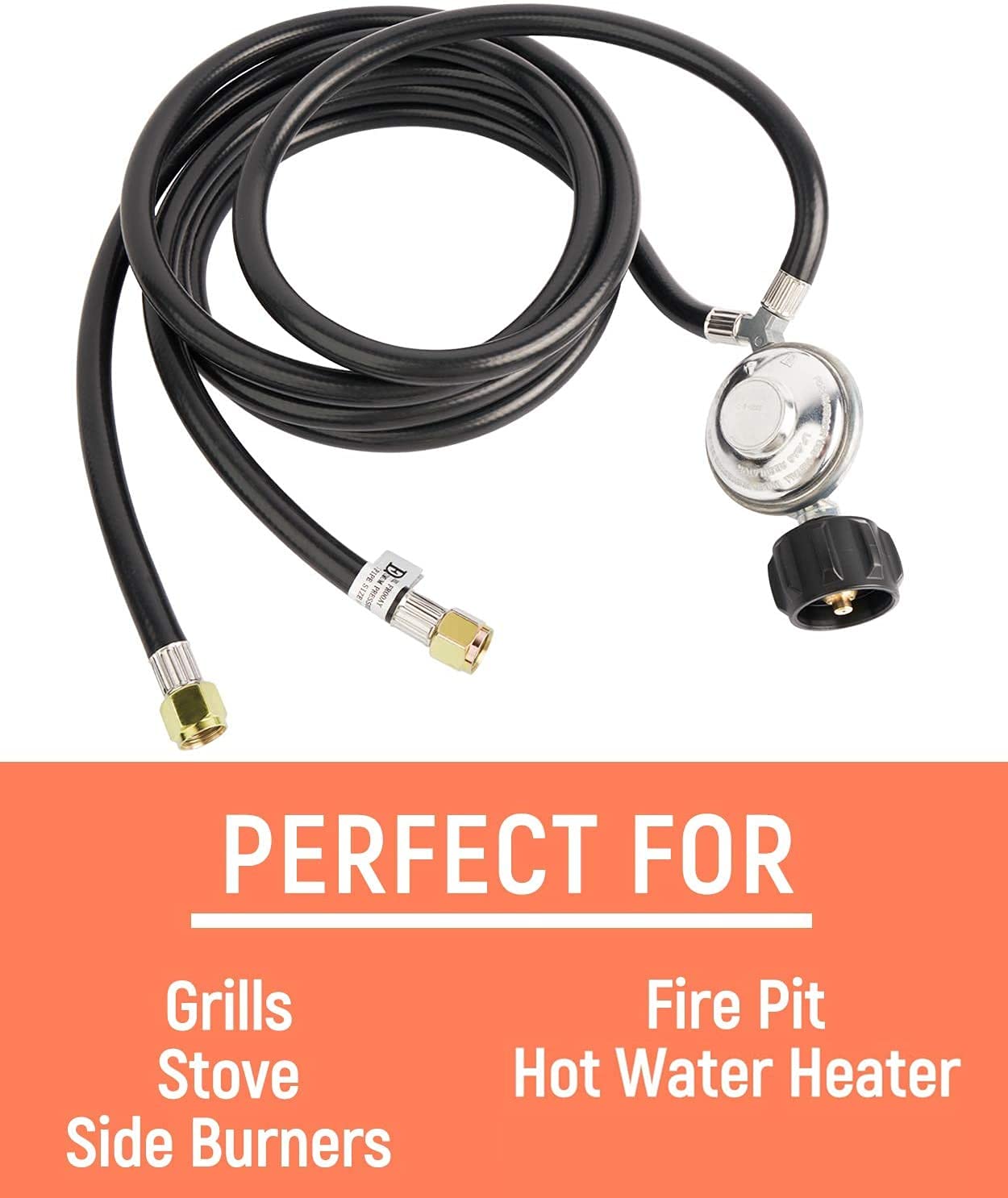 GASPRO 6FT Propane Regulator with Double Hoses Y Splitter for Griddle