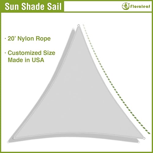 Miniatura 10 de FLORALEAF Toldo tipo vela de 12 x 12 x 12 pies, triángulo equilátero de terileno con bloqueo UV, impermeable, para patio, jardín, actividades al