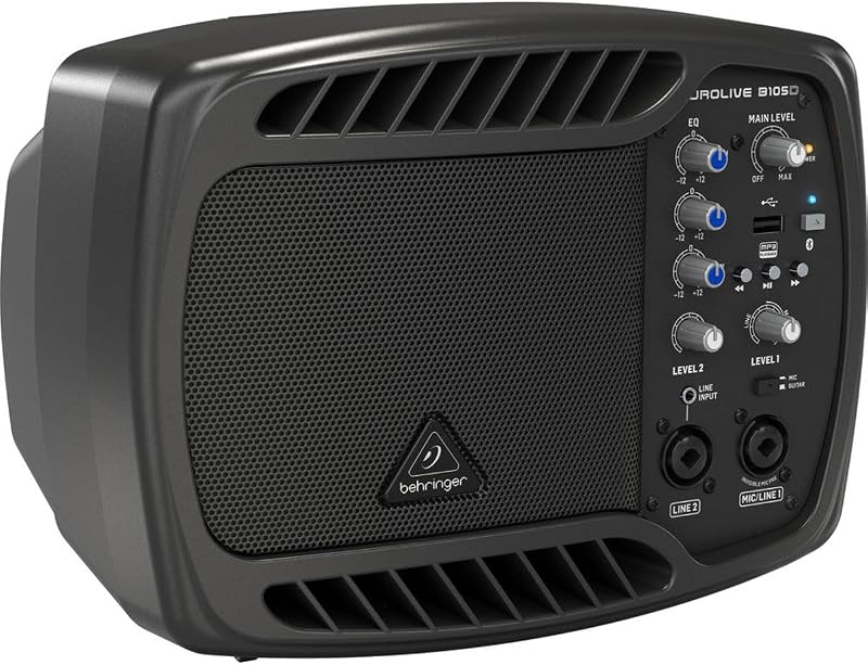 Behringer EUROLIVE B105D Ultra-Compact 50-Watt PA/Monitor Speaker with MP3 Player and Bluetooth Audio Streaming