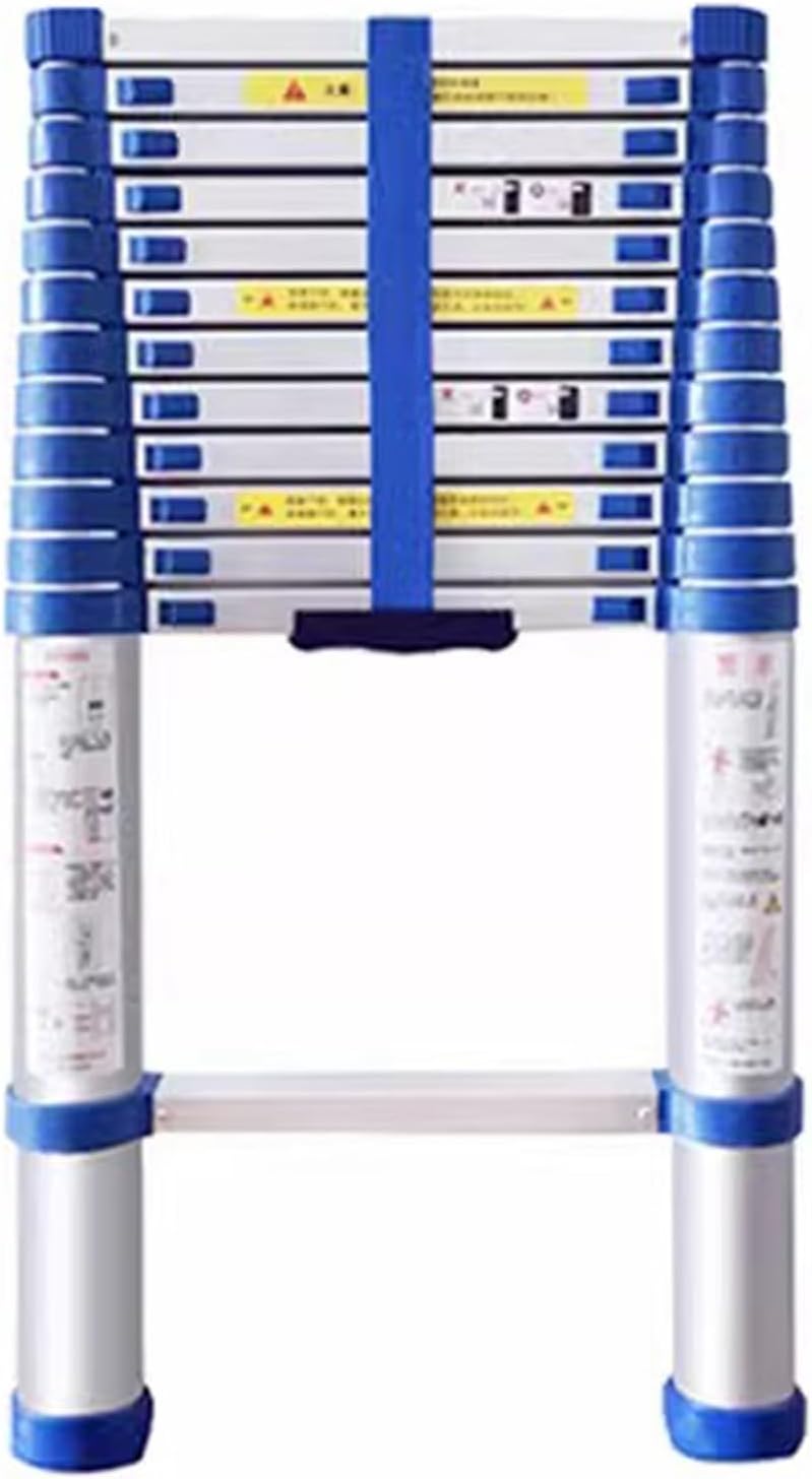 Telescoping Ladder, Aluminum Extension Ladder, Folding Ladder with Anti-Slip Rubber Feet, Multi-Purpose Lightweight Portable Ladder Indoor and Outdoor Worker's Helper