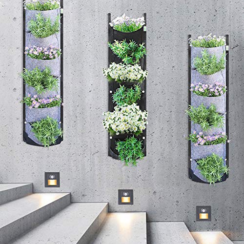 Buyter Vertical Wall Hanging Garden Planter with 6 Pockets Flower Pots Felt Planter Grow Container Bags (Black) - Image 3