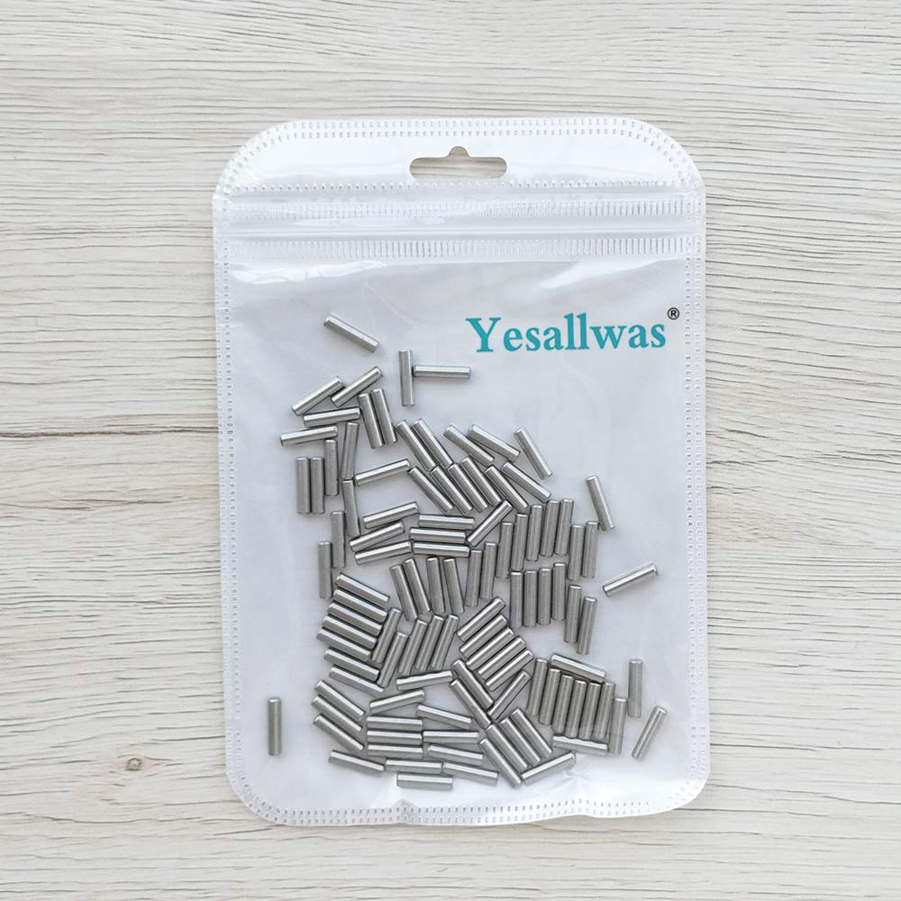 Yesallwas 100pz Spina Centraggio 3 mm x 12 mm Cilindrica Perno , in acciaio inox 304, perno di supporto in metallo per fissare elementi utilizzati in una posizione precisa (3 mm x 12 mm, 100 pezzi)