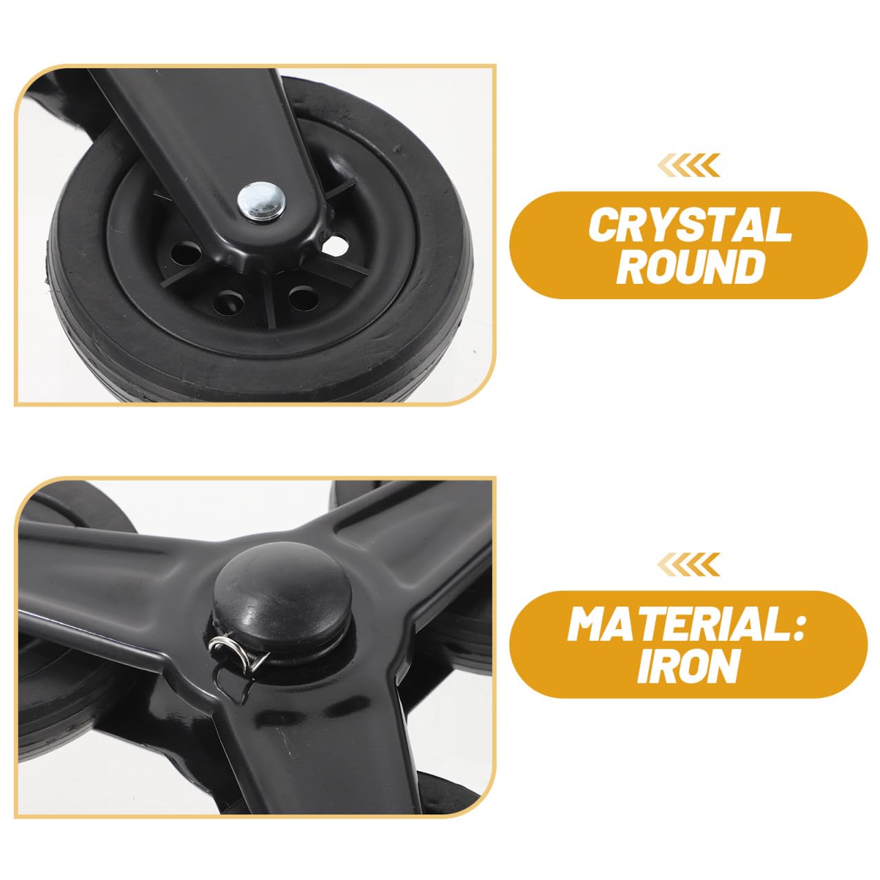 MAGICLULU Ruedas Triangulares para Carro de Compra Eje de Acero Inoxidable, Diseño Estable y Resistente para Subir Escaleras, Ruedas Duraderas para Carrito de Compras