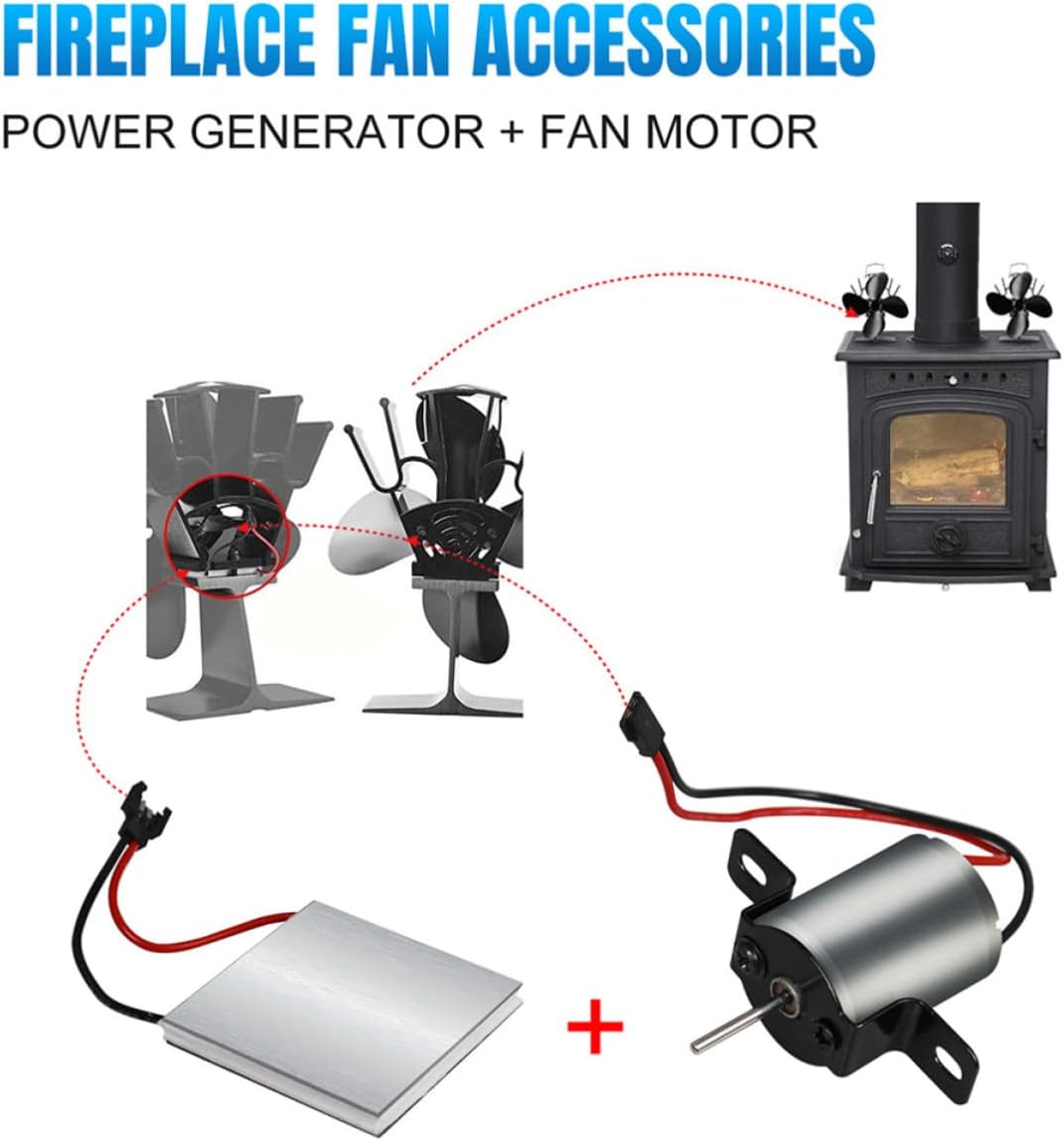 Fireplace Fan Motor Accessories Alloy Spare Repair Set for Fireplace Fans | Thermoelectric Sheet, Strong Adaptability, Replacement Part for Most Units