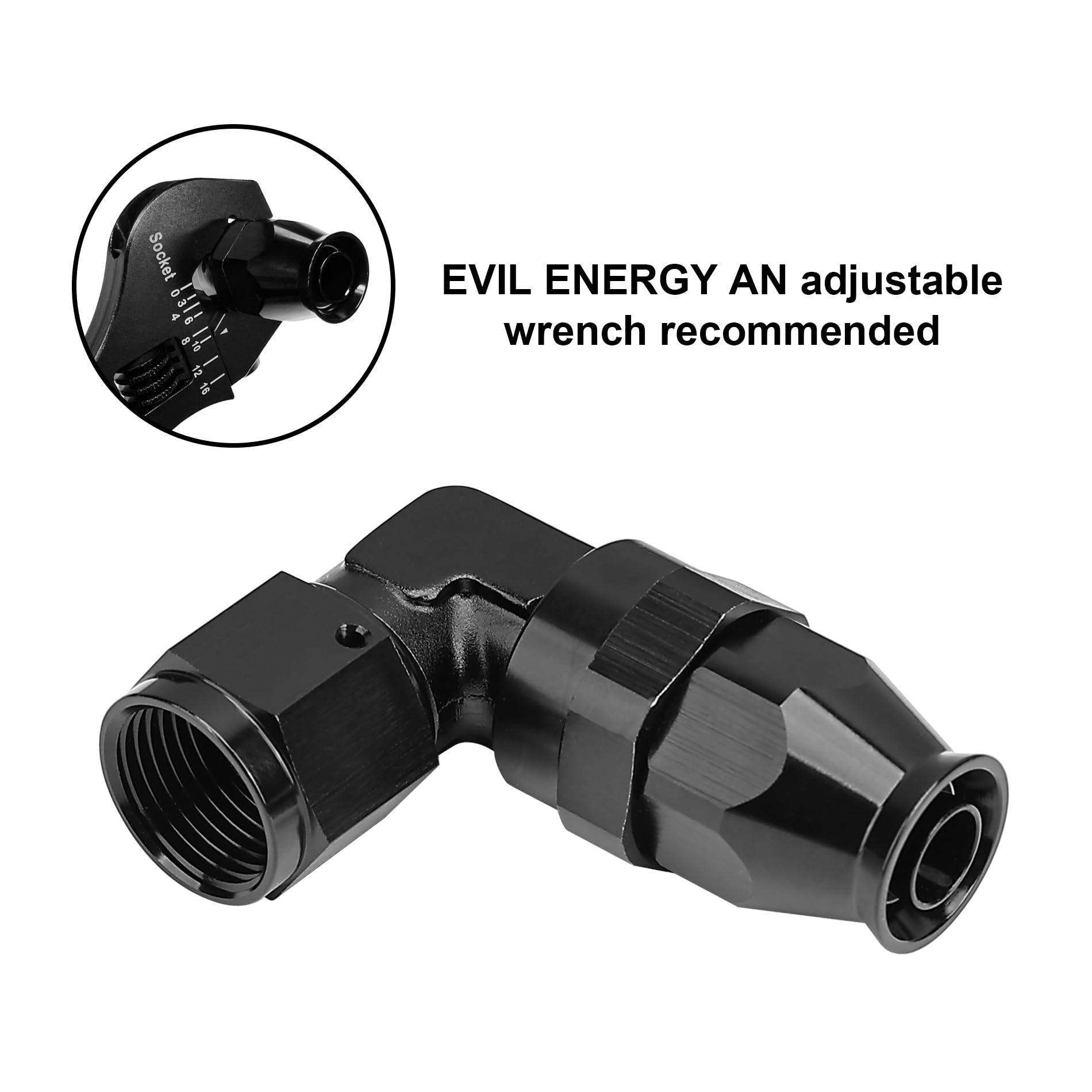 Amazon.com: EVIL ENERGY 10AN PTFE Hose End Fitting 90 Degree