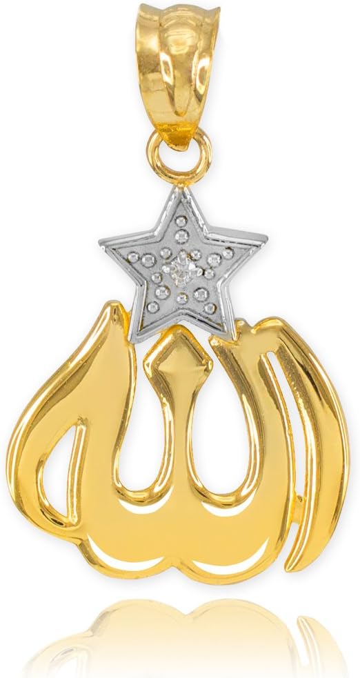 Middle Eastern Jewelry Solid 14k TwoTone Gold Diamond