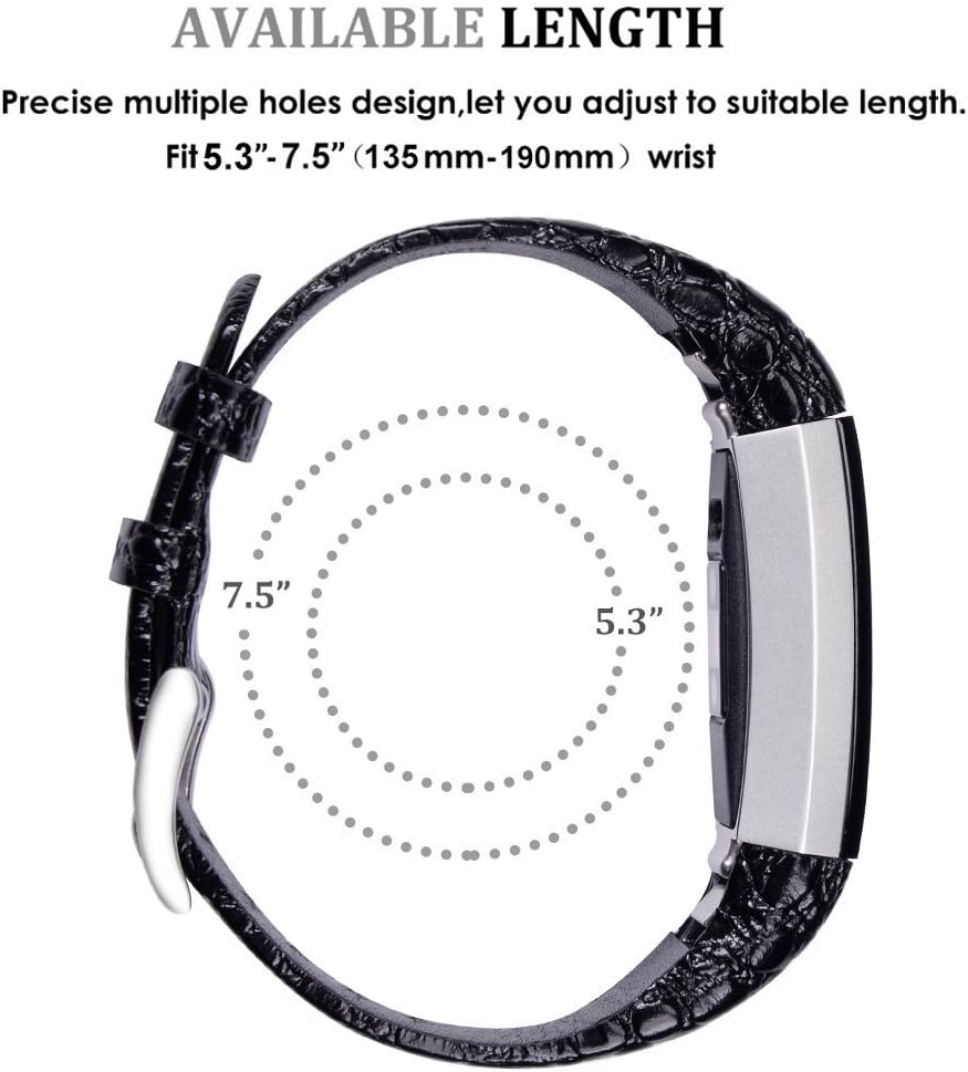 Henoda Replacemnt Leather Bands Compatible with Fitbit Alta/Fitbit Alta HR, Classic Genuine Leather Wristband, Small Large, No Tracker