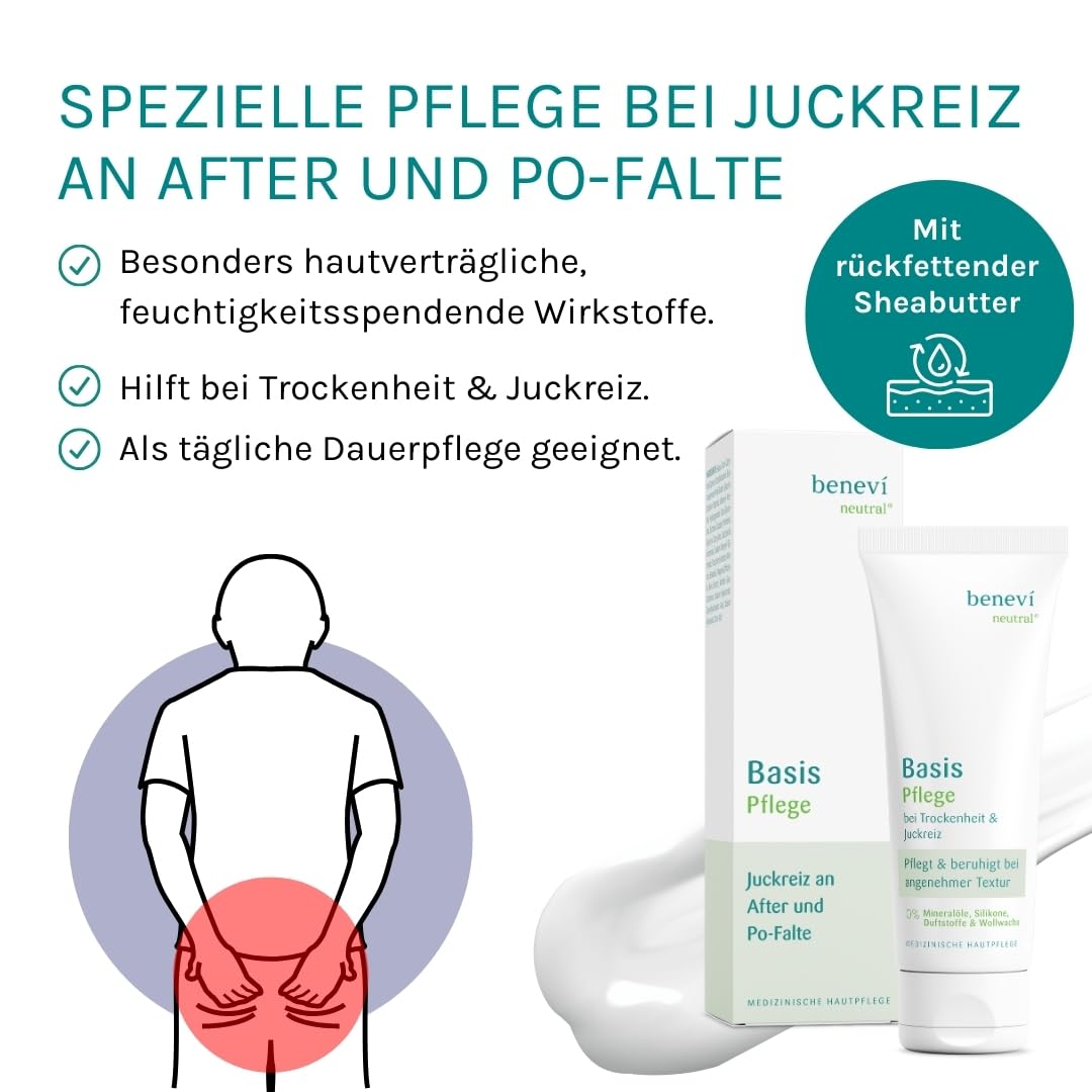 Basispflege 75ml bei Juckreiz an After und Po-Falte für die akute und dauerhafte tägliche Pflege