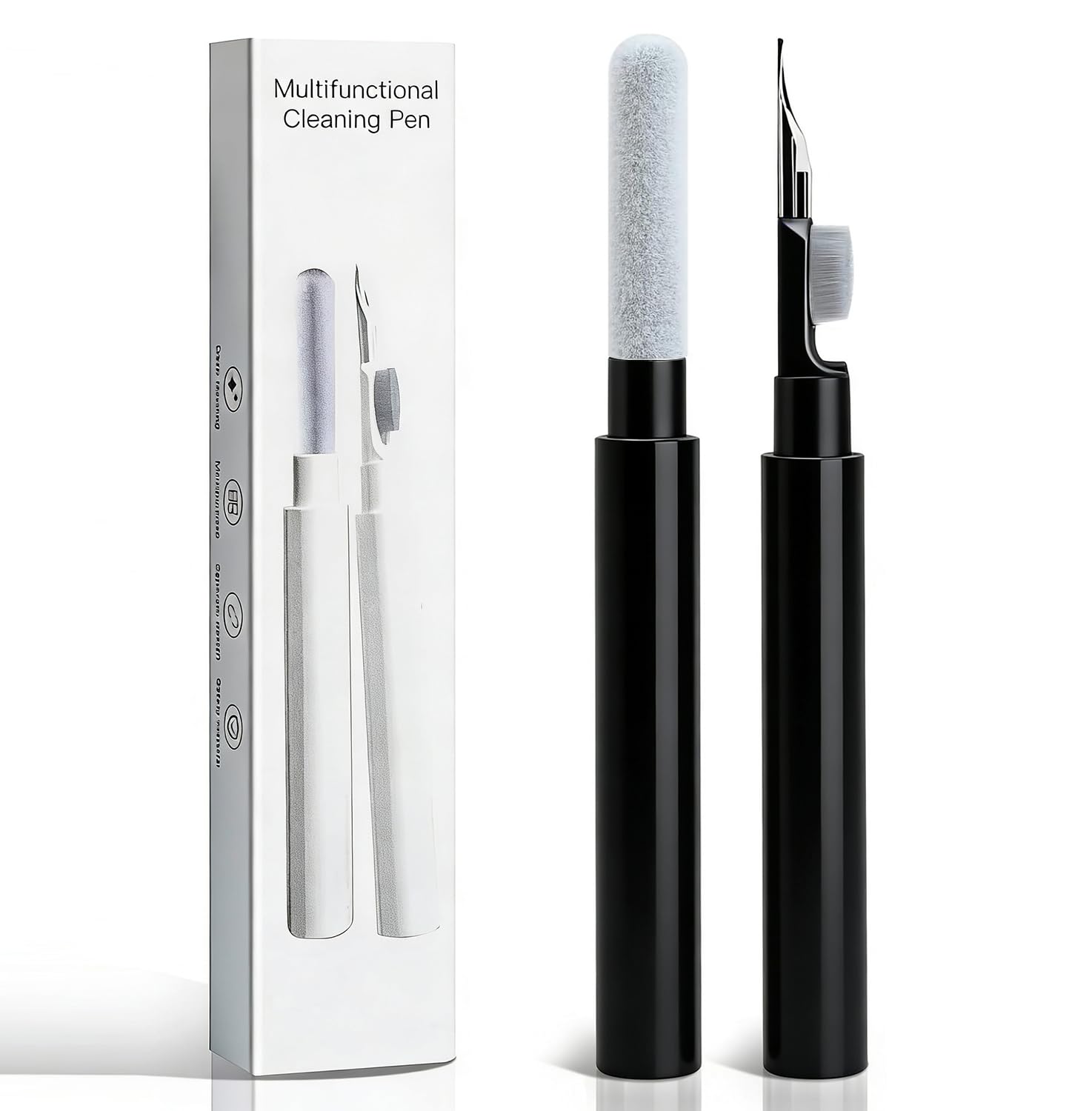 Earphone Cleaner Cleaning Kit, New Generation Earpods Cleaner kit, Multifunctional Earbuds Cleaning Pen for Headphones Earphones Keyboards Camera Lens Cell Phones - Black