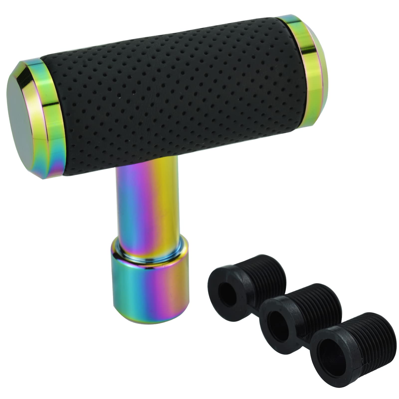 Temzzer T Shifter Knob Leather Shift Knob Gear Shift Stick Head for Most Manual Automatic Vehicles (Colorful)