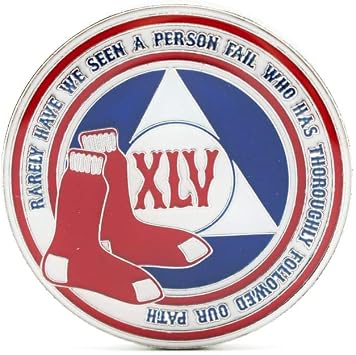 MYRECOVERYSTORE 1-50 Years Alcoholics Anonymous Red Sox Style AA Chip Medallion