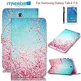 Galaxy Tab 4 7.0 Case, Tab 4 7.0 Case, Itrendz [Cute Case] Cherry Blossoms PU Leather Flip Case [Card Slot Case] [Magnetic Closure] Stand Smart Cover For Samsung Galaxy Tab 4 7.0 SM-T230NU