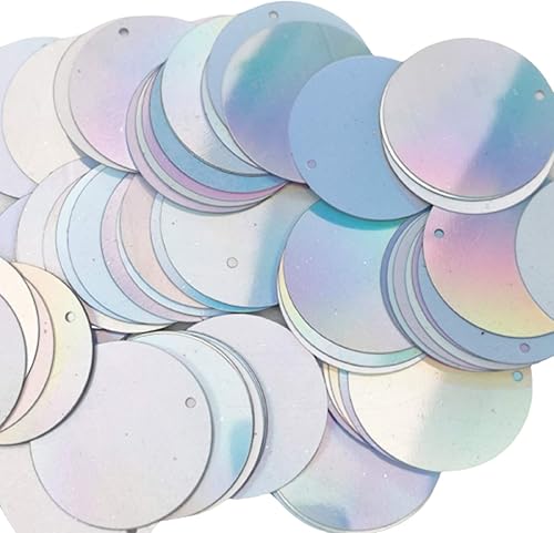 Miniatura 3 de Lentejuelas sueltas holográficas plateadas redondas de costura para bordado, novia, apliques, artes, manualidades y adornos (0.472in)