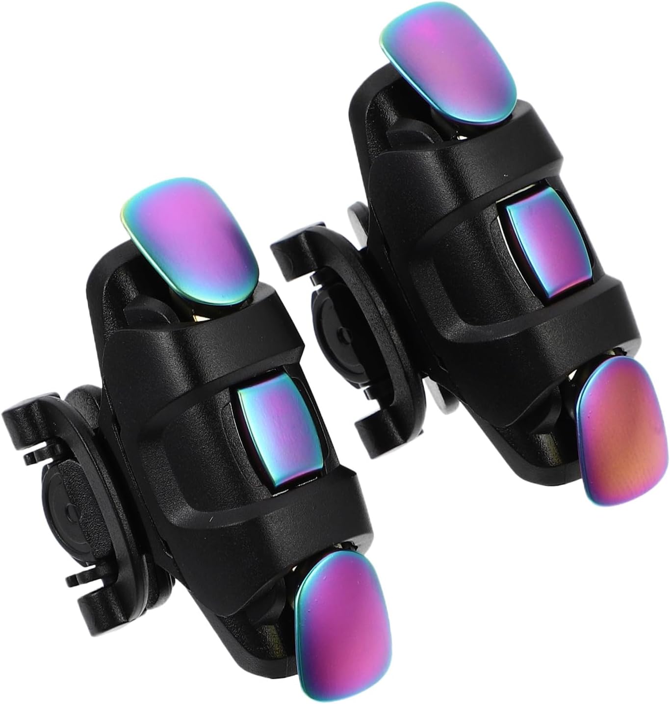 Metallic Colorful Game Handle Trigger for Mobile Phones, Universal Left and Right Buttons, Sturdy Gaming Accessory for Shooter Games, Black