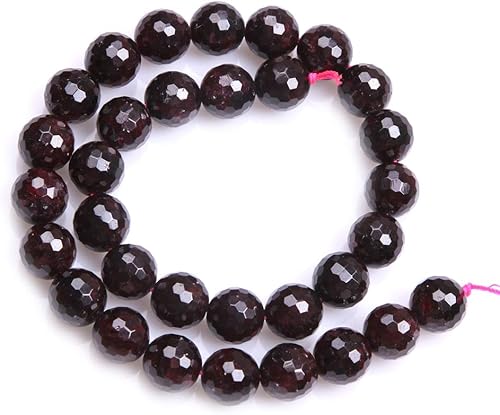 Miniatura 63 de JOE FOREMAN Cuentas de granate para hacer joyas, piedras preciosas naturales, semipreciosas, 0.472 in, redondas, esmeriladas, mate, envejecidas, 15