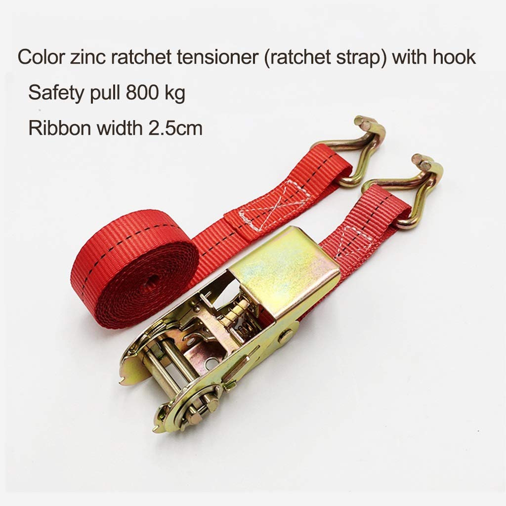 Ratschenbinder, robuste Ratsche, Abspanngurte – 1500 lb. Zug – stahlbeschichteter Zinkspanner – Frachtgurte for Bewegen von Geräten, Rasengeräten, Motorrädern (Color : 3m)