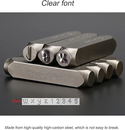 Miniatura 3 de Kit de estampado de metal, sellos de letras de metal, sellos de metal para fabricación de joyas, juego de punzones de letras para metal, juego de