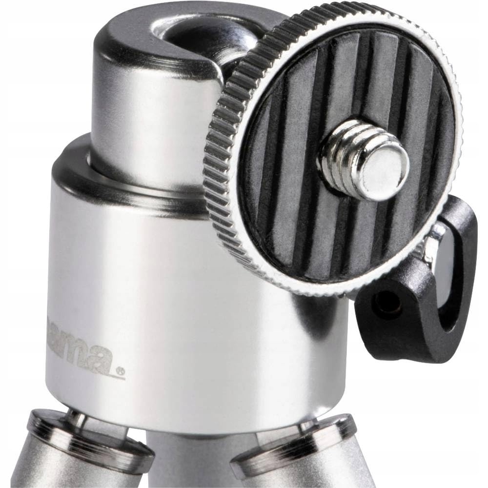 Hama Mini treppiede con testa a sfera 3D per cellulare, fotocamera o action cam, mini treppiede in metallo - argento
