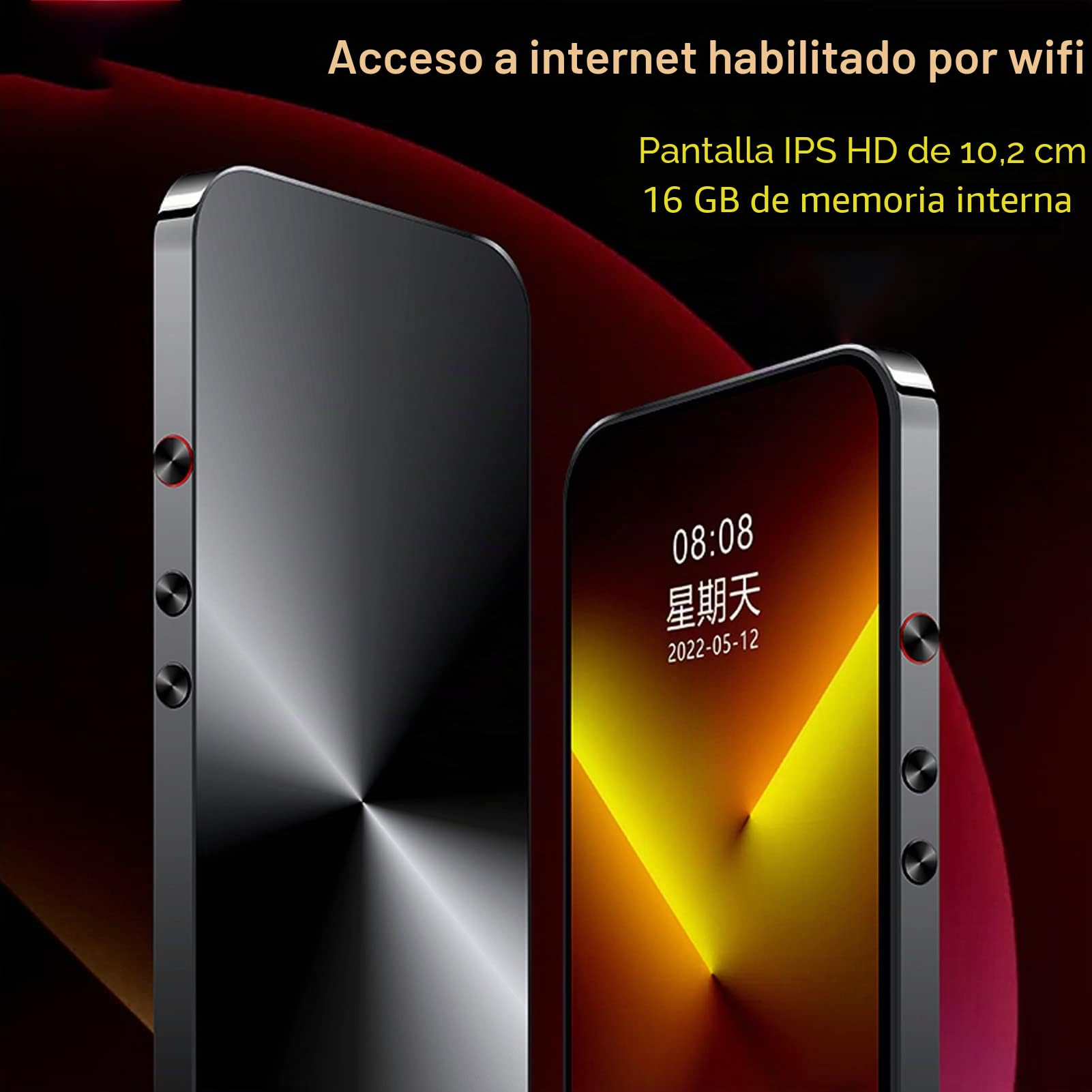 Reproductor de MP4 WiFi con Bluetooth, Reproductor de MP3 MP4 con Pantalla Táctil Completa de 4 Pulgadas con Función de Transferencia Inalámbrica, Reproductor de MP4 Portátil (128 GB)