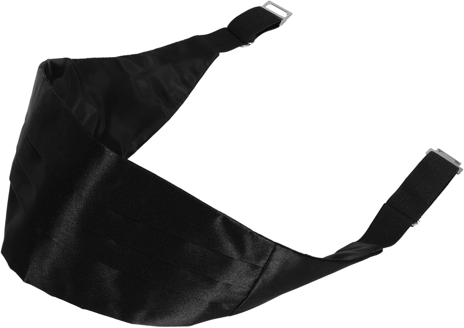 Men's Satin Cummerbund Set Bow Tie and Pocket Square Adjustable Formal Accessories for Weddings and Special Occasions Classic Black Tuxedo Style