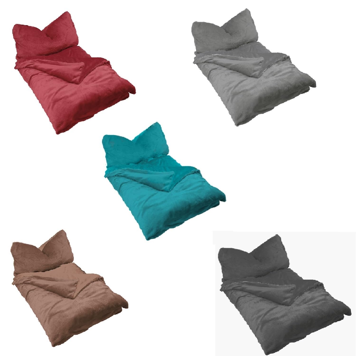 EXKLUSIV HEIMTEXTIL Winter Uni Bettwäsche 2 teilig Cashmere Touch Reißverschluss 135 x200 cm + 80 x80 cm Anthrazit