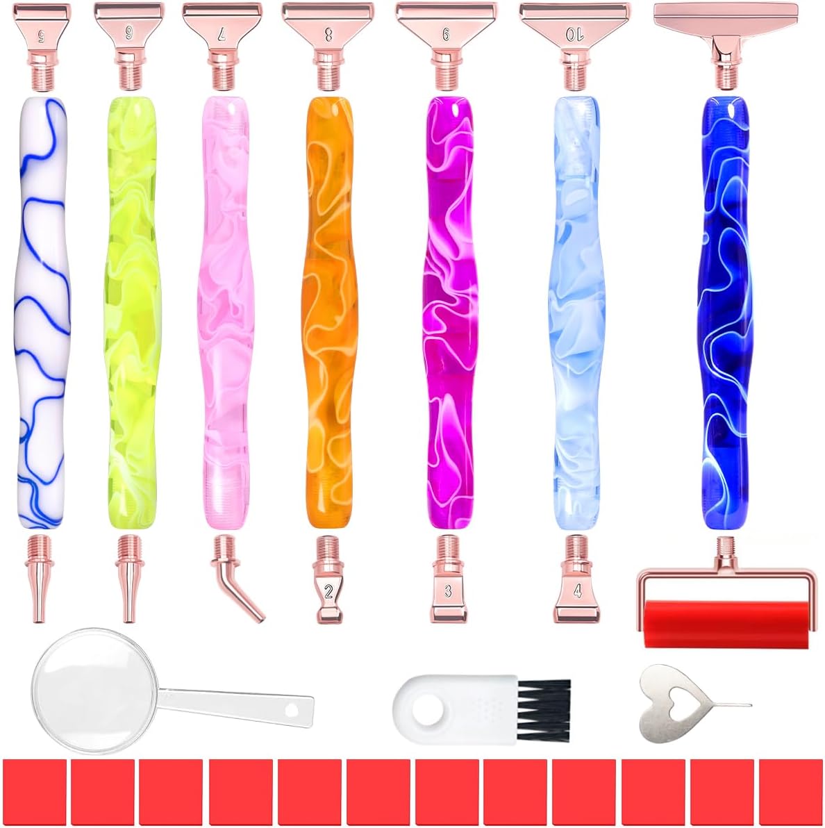 Praise V Do 5D Diamond Painting Bead Dot Art Drill Ergonomic Pen Kit with Screw Stainless Steel Silver Metal Tip Nibs Placers Roller Tool Accessories for Diamond Paint 7Colors image 4
