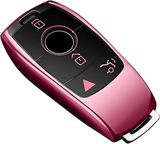 for Mercedes Benz Key fob Cover,Special Soft TPU Key Case Protector Compatible with 2017-2023 E-Class 2018-2021 S-Class 2019-2023 A-Class C-Class G-Class-Pink