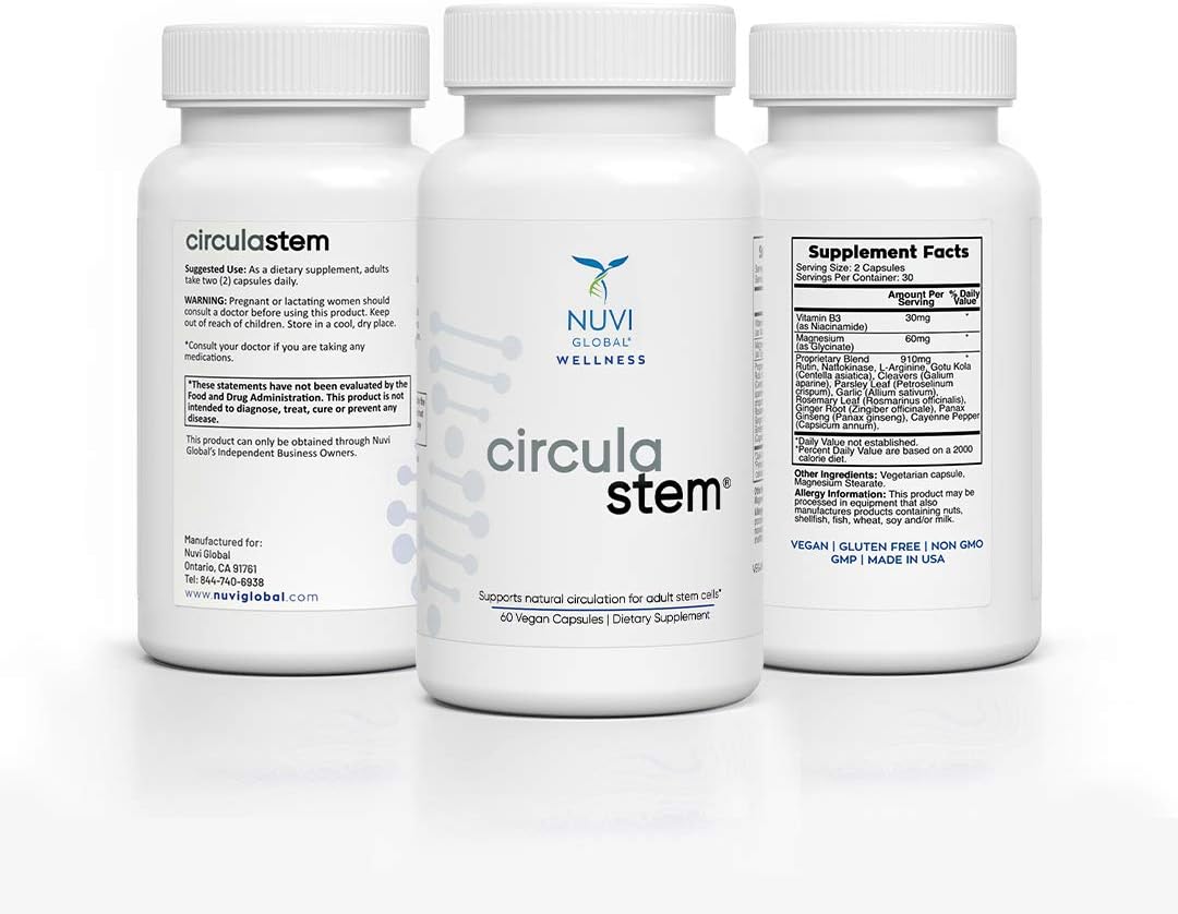 CIRCULA STEM 60 Caps Stem Cell Nutrition, Supports NATURAL CIRCULATION for ADULT STEM CELLS