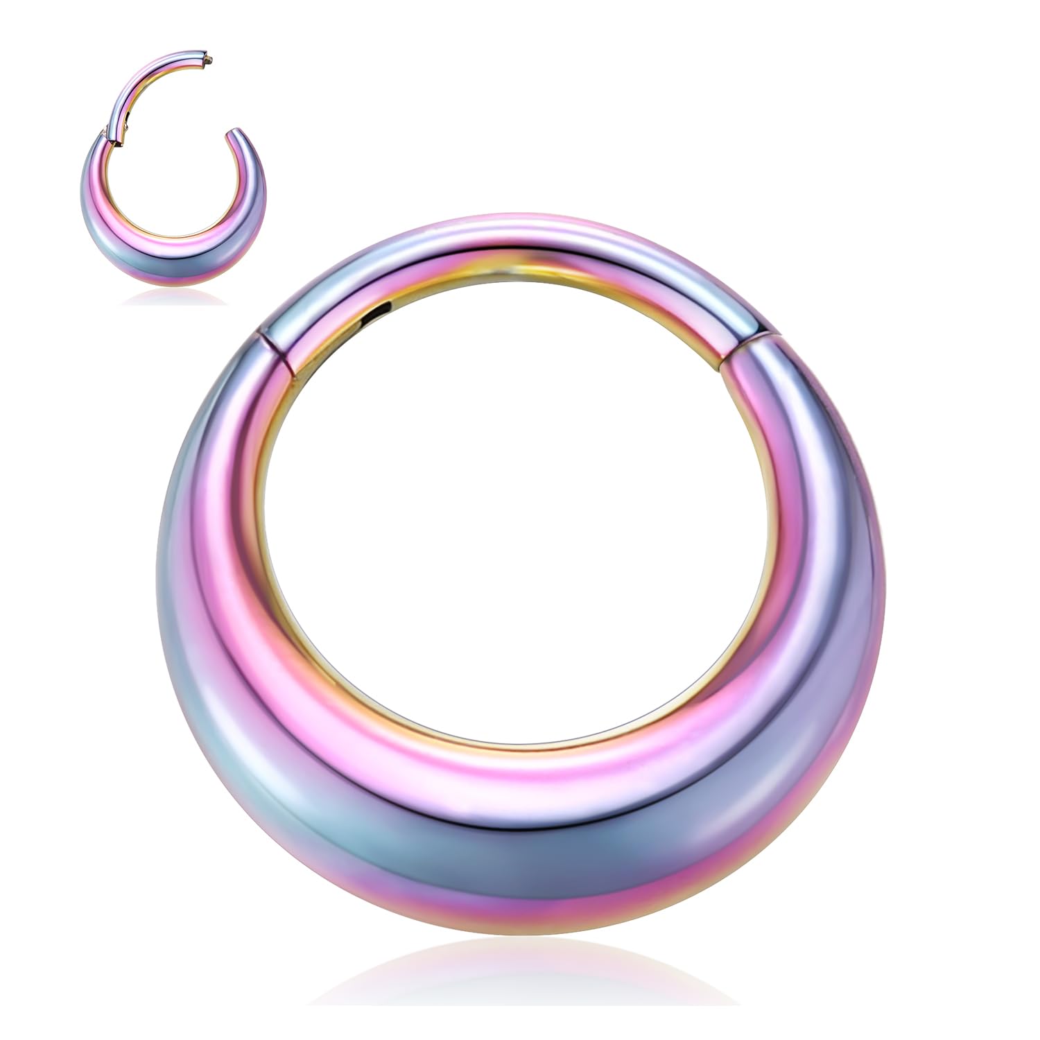 Piercing A Scatto (Clicker) In Acciaio Per Setto, Orecchio E Naso - Con Punta E Sfere
