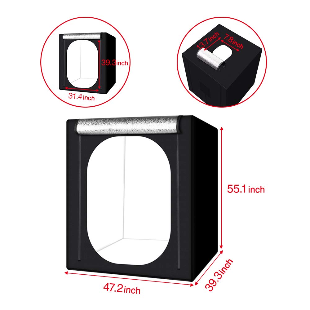 Kit de studio photo, portable, pliable, 140 x 120 x 100 cm, avec éclairage LED à 576 degrés à intensité variable et 3 arrière-plans de couleur pour la photographie