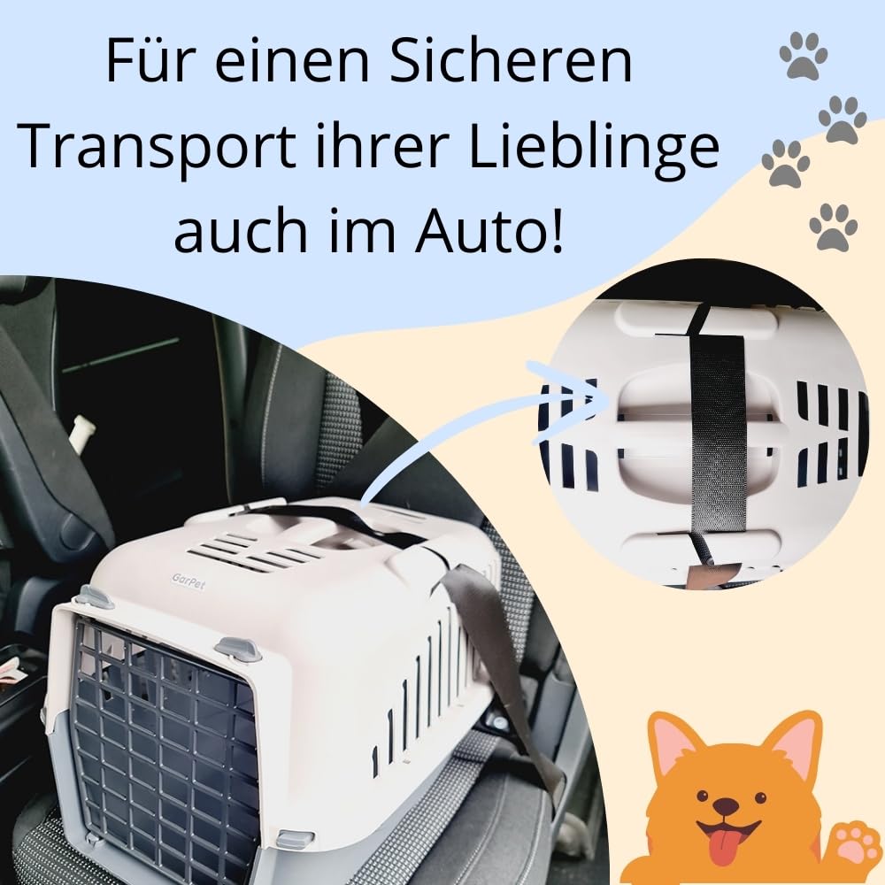 2er Set Hundebox Auto Rückbank Transportbox Katze Katzentransportbox Transportbox Kaninchen Katzenkorb Transport Hundetransportbox Grau