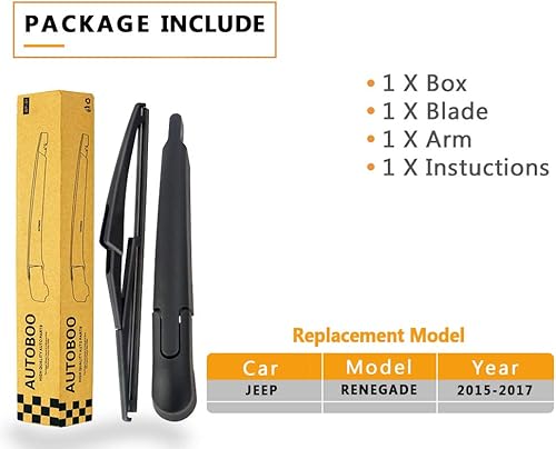 Miniatura 7 de Cuchilla del brazo del limpiaparabrisas trasero para Jeep Renegade 2015-2019 - Reemplazo de equipo original de alto rendimiento OE 68256590AA