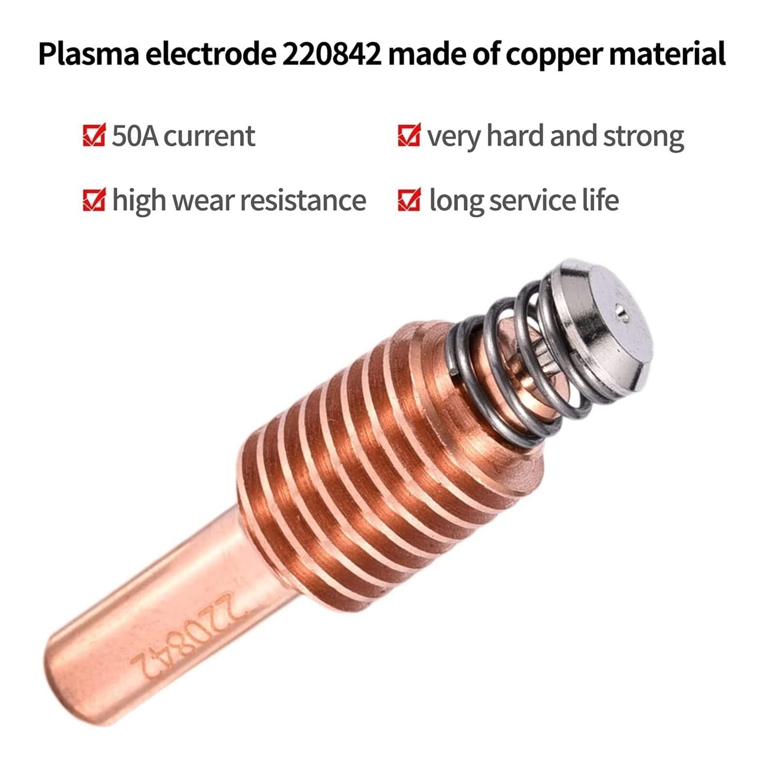 5 sztuk 50A elektrody plazmowe do cięcia dysz plazmowych końcówki palnika materiały eksploatacyjne do cięcia kompatybilne z mocą Max65/85/105 A