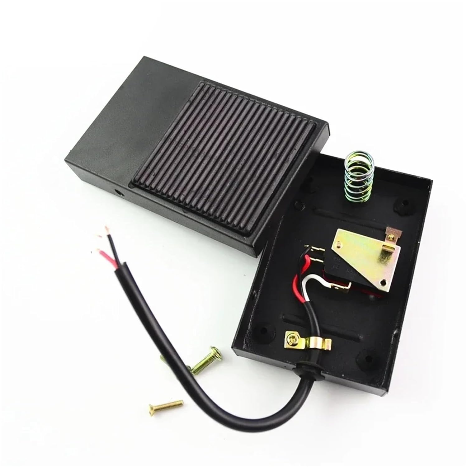 1pcs Foot Switch Controller Metal Cover TFS-1 Foot Pedal Self Reset Heavy Duty Front End Push Nonslip with Line 10A/250