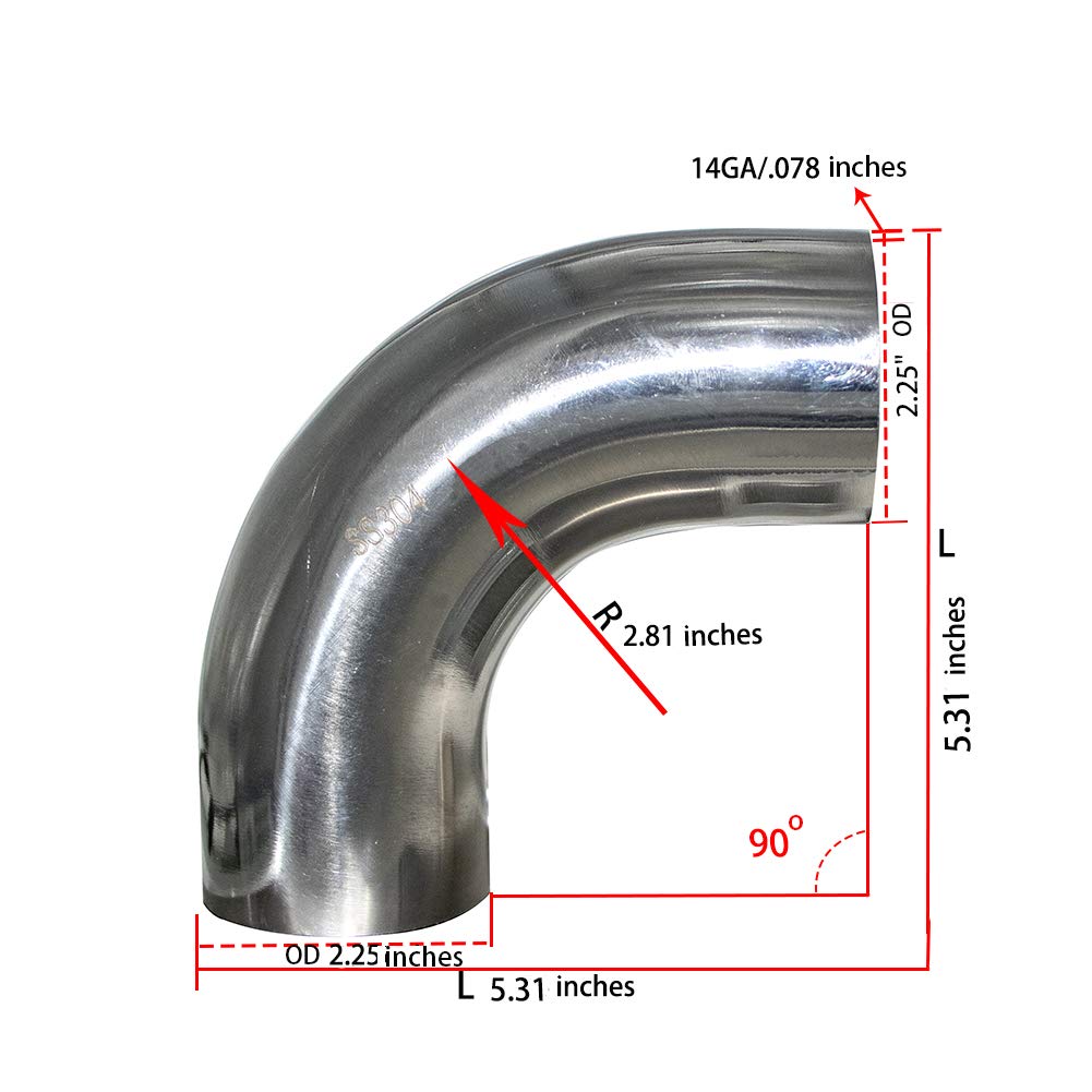Coude 90° En Acier Inoxydable Pour Tube/tuyau D’échappement - Neuf Sous Emballage