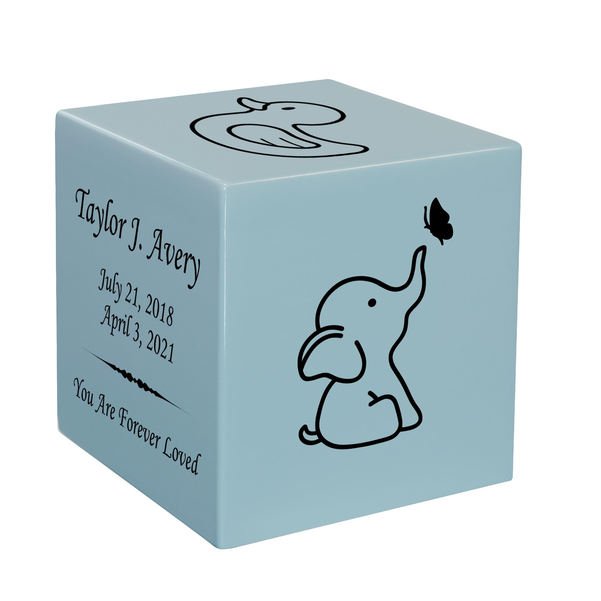 Amazon.com: Stonewood Custom Engraved Baby Elephant Cremation Urn Cube