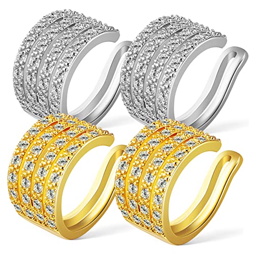 Boucles d'oreilles manchettes d'oreille femmes en zircon étincelant