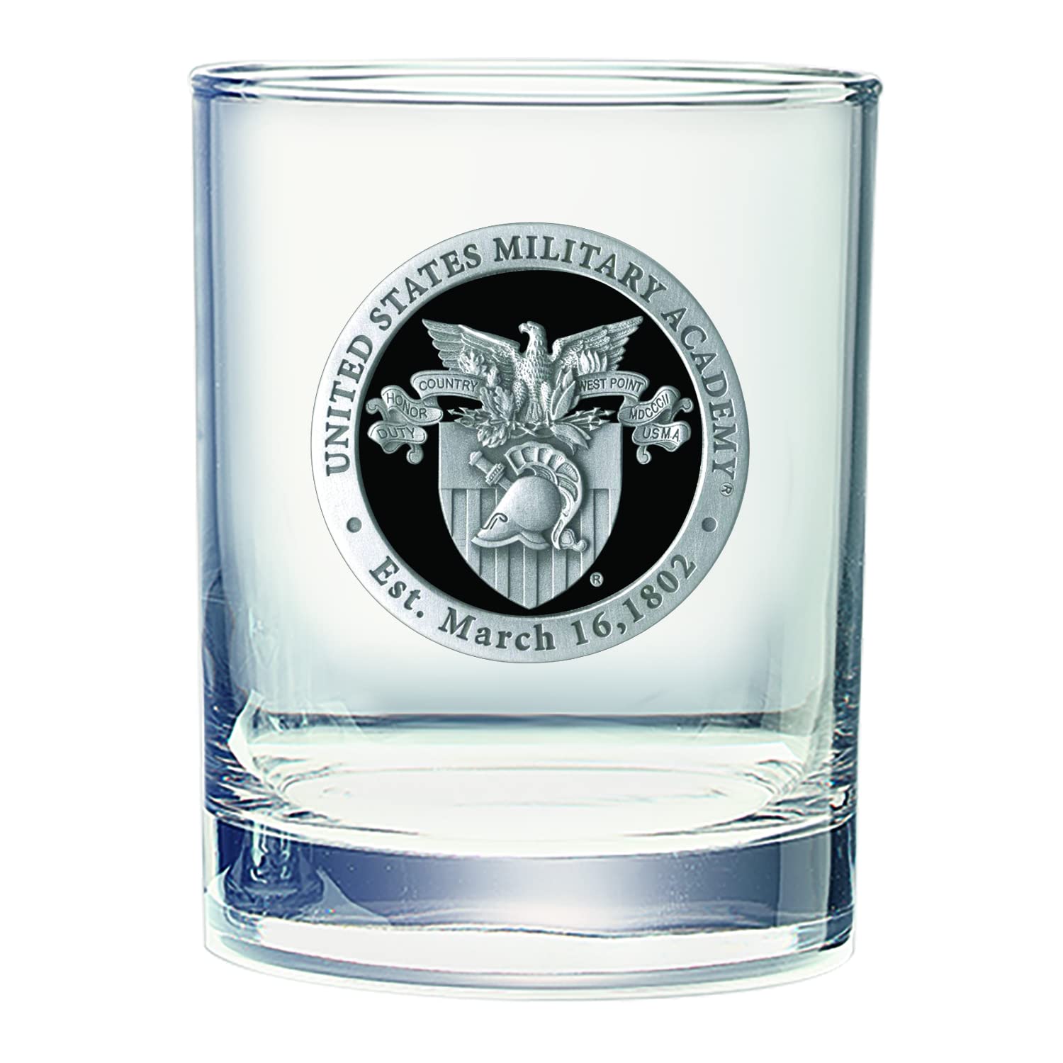 US Military Academy West Point Double Old Fashion | Double Rocks Glass 14 OZ for Liquor | Expertly Crafted Pewter Glass