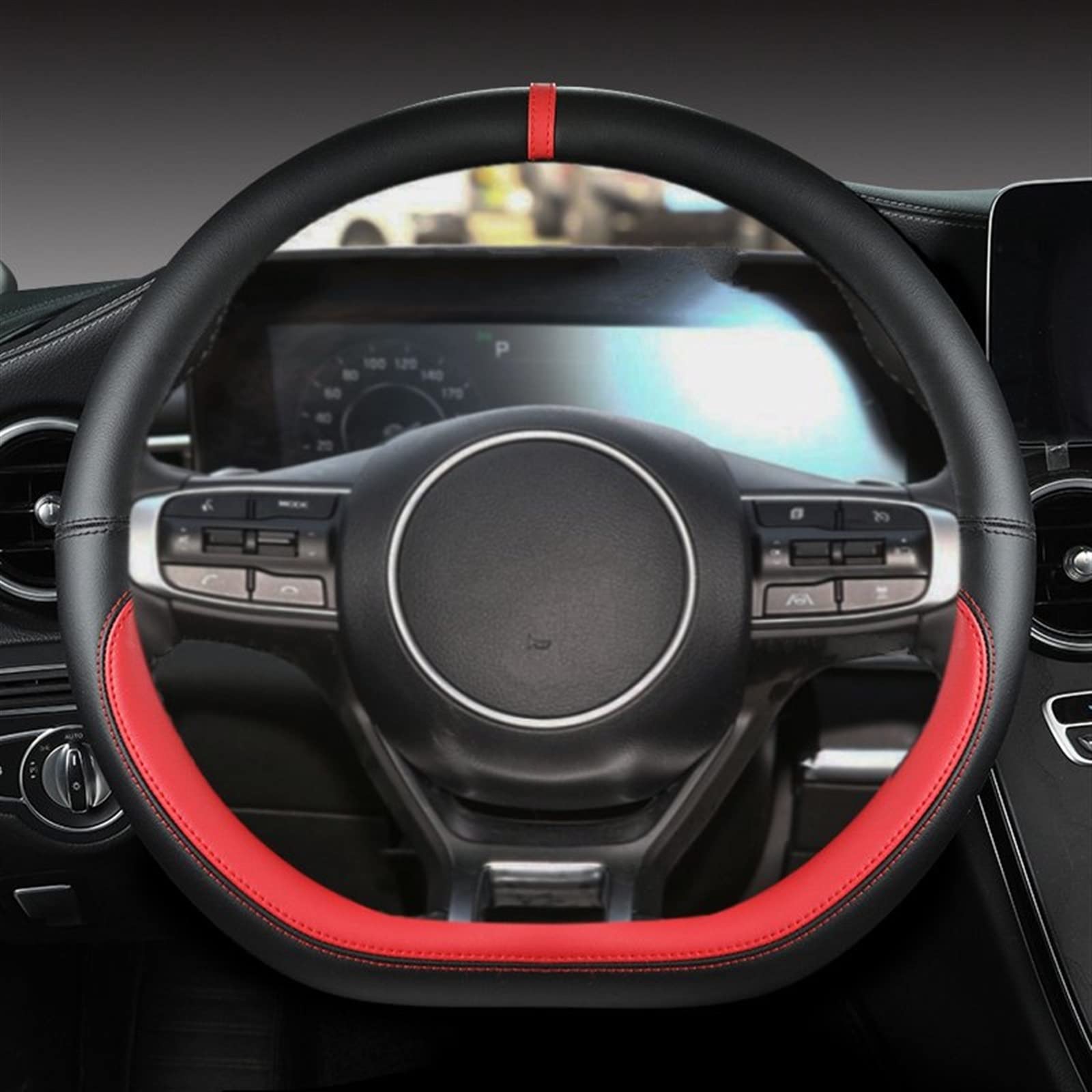 Coprivolante In Microfibra Antiscivolo Per Kia Sportage 5 GT-Line (2021-2023), Forma A D, Nero