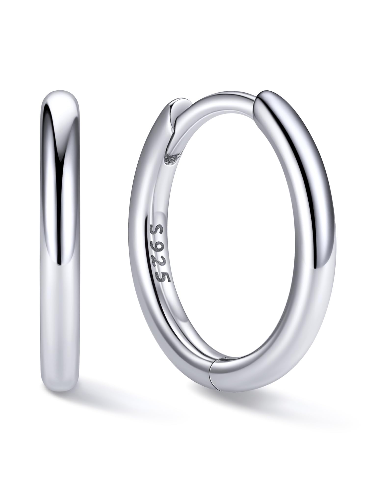 ChicSilver 925 Sterling Silver Hoop Earrings for Women, 8-20MM Small Hoops