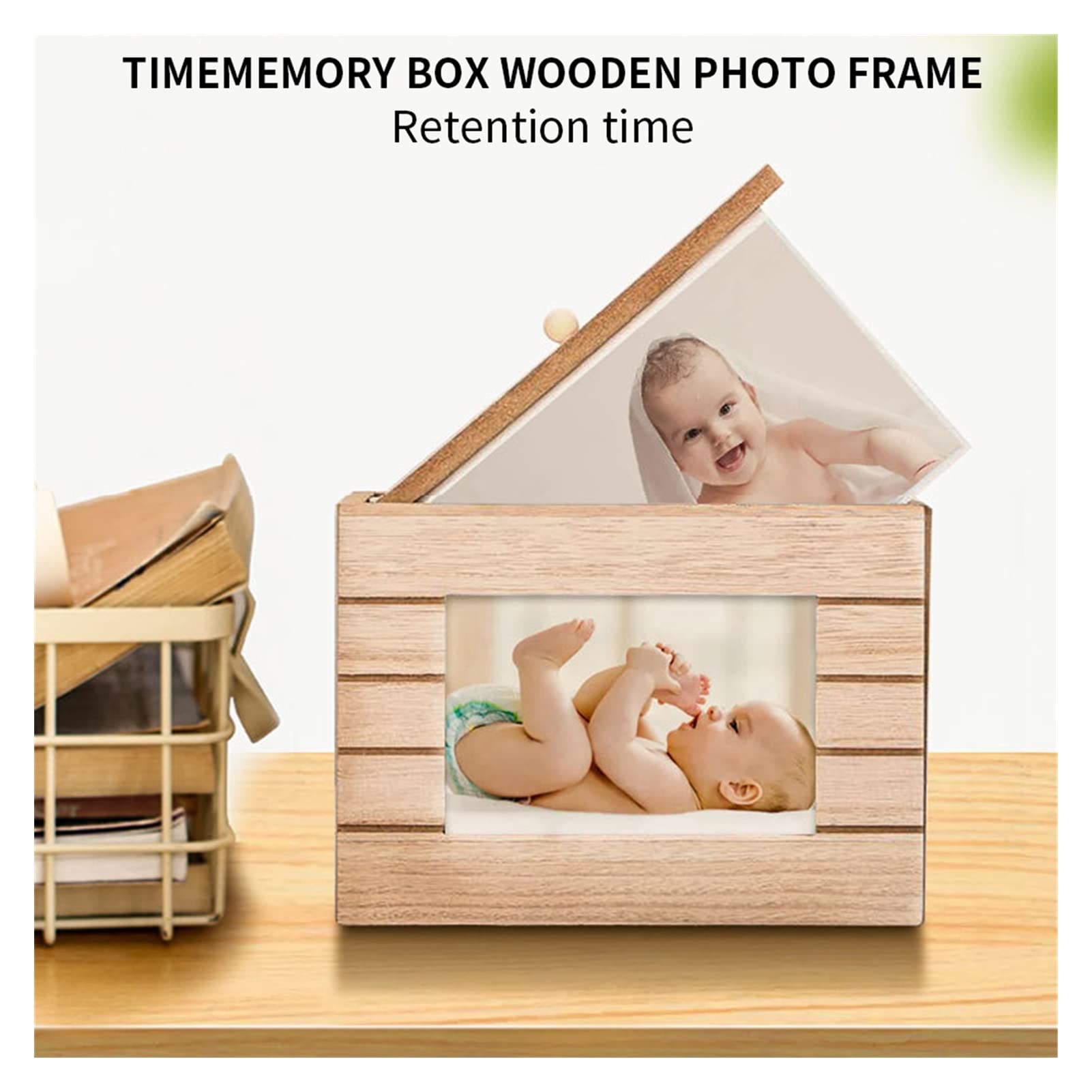 GLigeT Fotoalbum DIY. Feuchtigkeitssicheres Startseite Foto Box Memory Retro Geschmackloser Aufbewahrungsgeschenkalbum Hölzerne ungiftige Dekoration Fotos Fotobuch