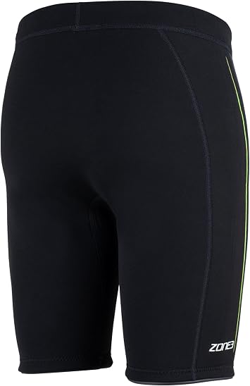 ZONE3 Active-Flex Buoyancy Jammer, 3/2mm Neoprene Shorts for Swim Training, Unisex Black/Lime Wetsuit Shorts